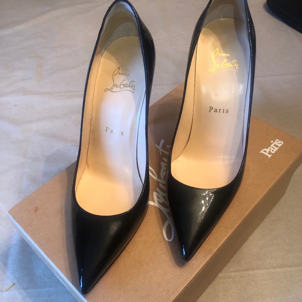 Christian Louboutin Black Patent Heel pump